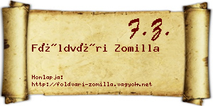 Földvári Zomilla névjegykártya